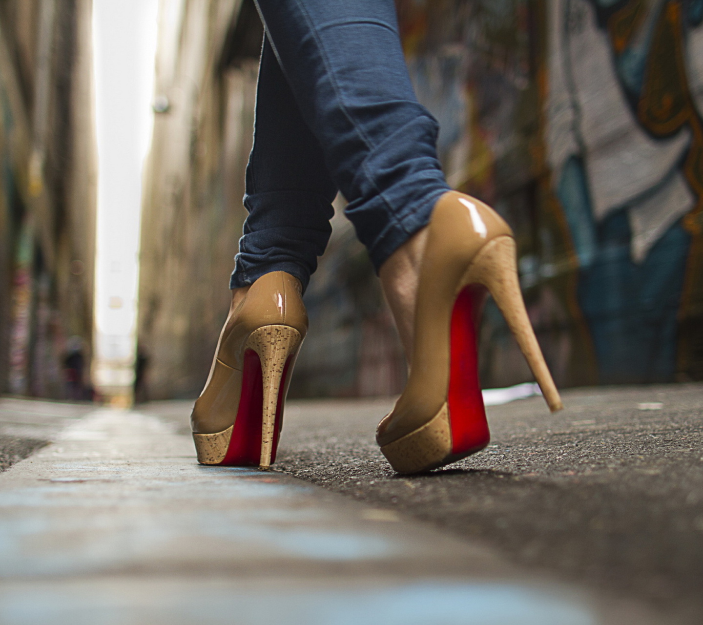 High Heels On Street wallpaper 1440x1280