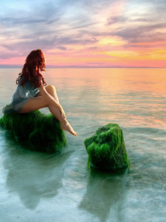 Mermaid On Stone screenshot #1 240x320