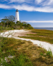 Lighthouse in Lithuania wallpaper 176x220