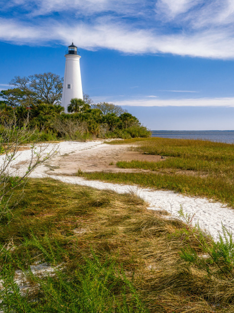 Lighthouse in Lithuania wallpaper 480x640