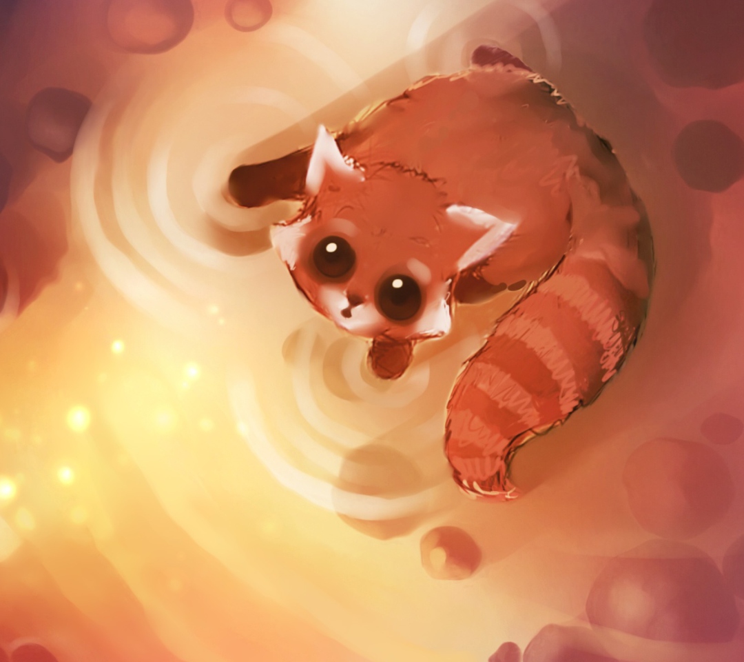 Red Cat Painting wallpaper 1080x960