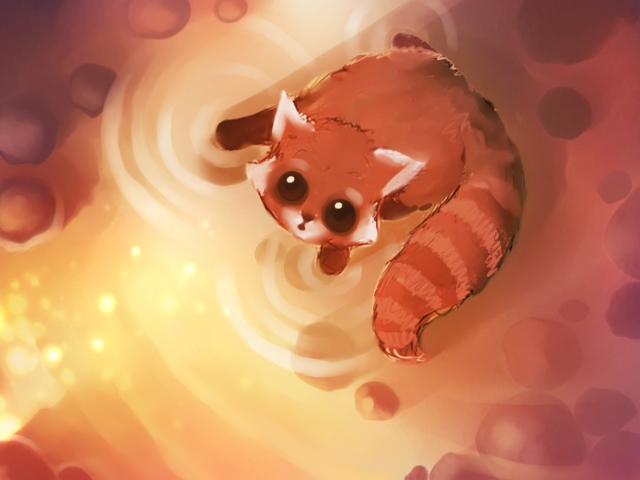 Red Cat Painting wallpaper 640x480
