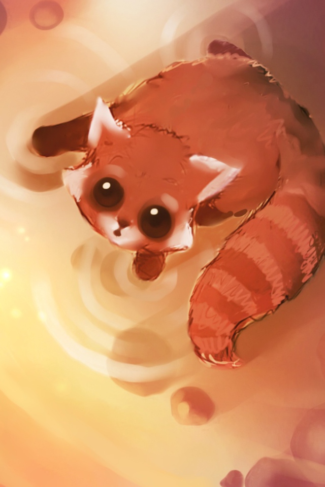 Red Cat Painting wallpaper 640x960