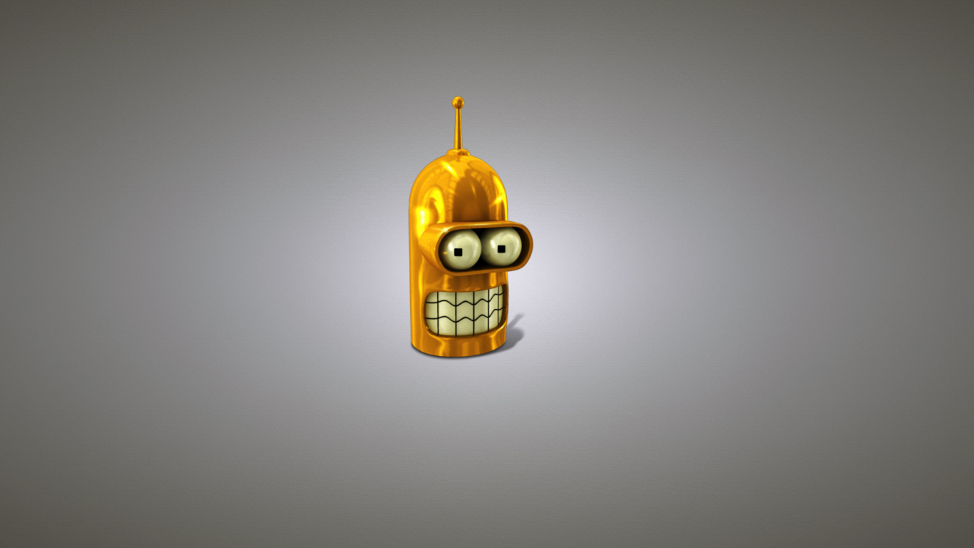 Fondo de pantalla Futurama, Bender Rodriguez 1366x768