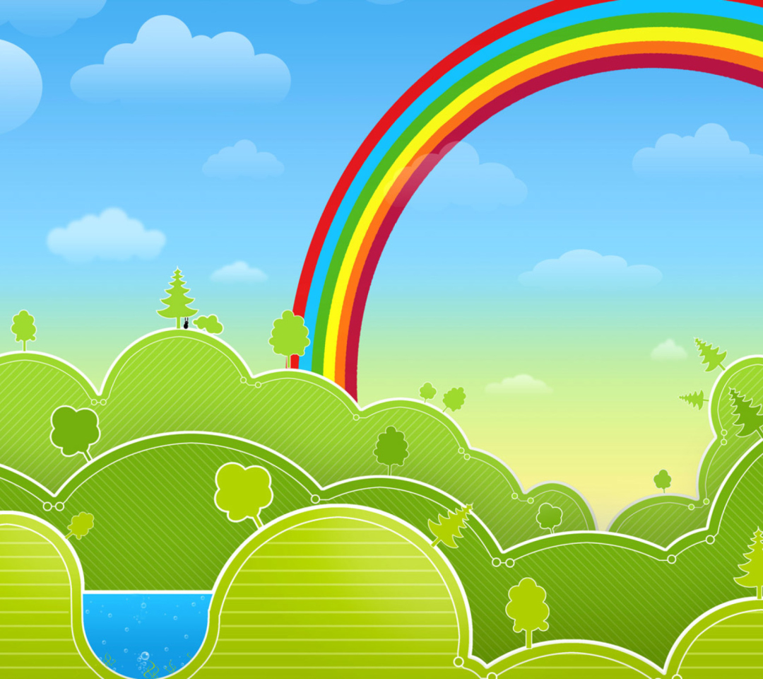 Sfondi Rainbow And Woods 1080x960