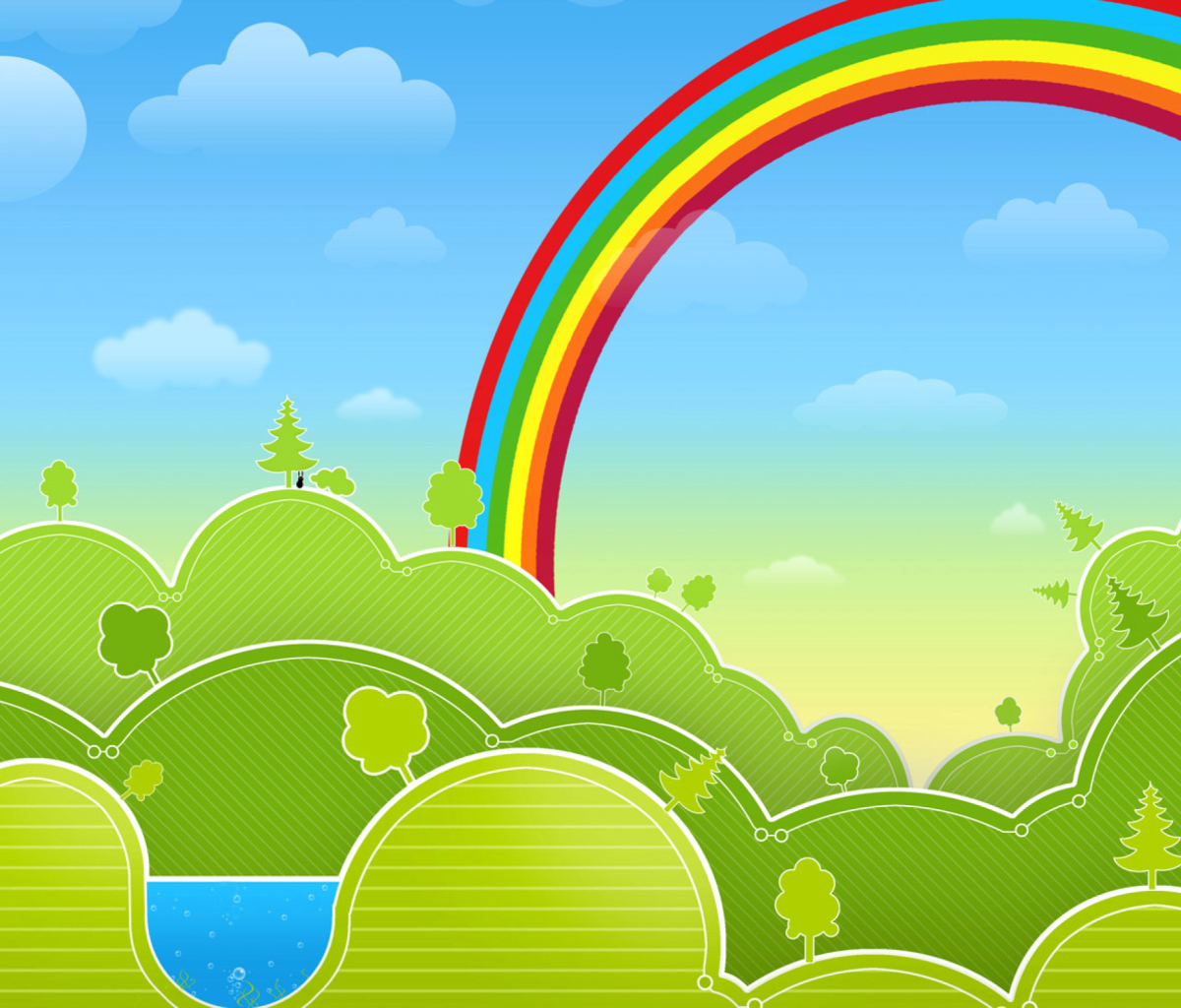 Screenshot №1 pro téma Rainbow And Woods 1200x1024