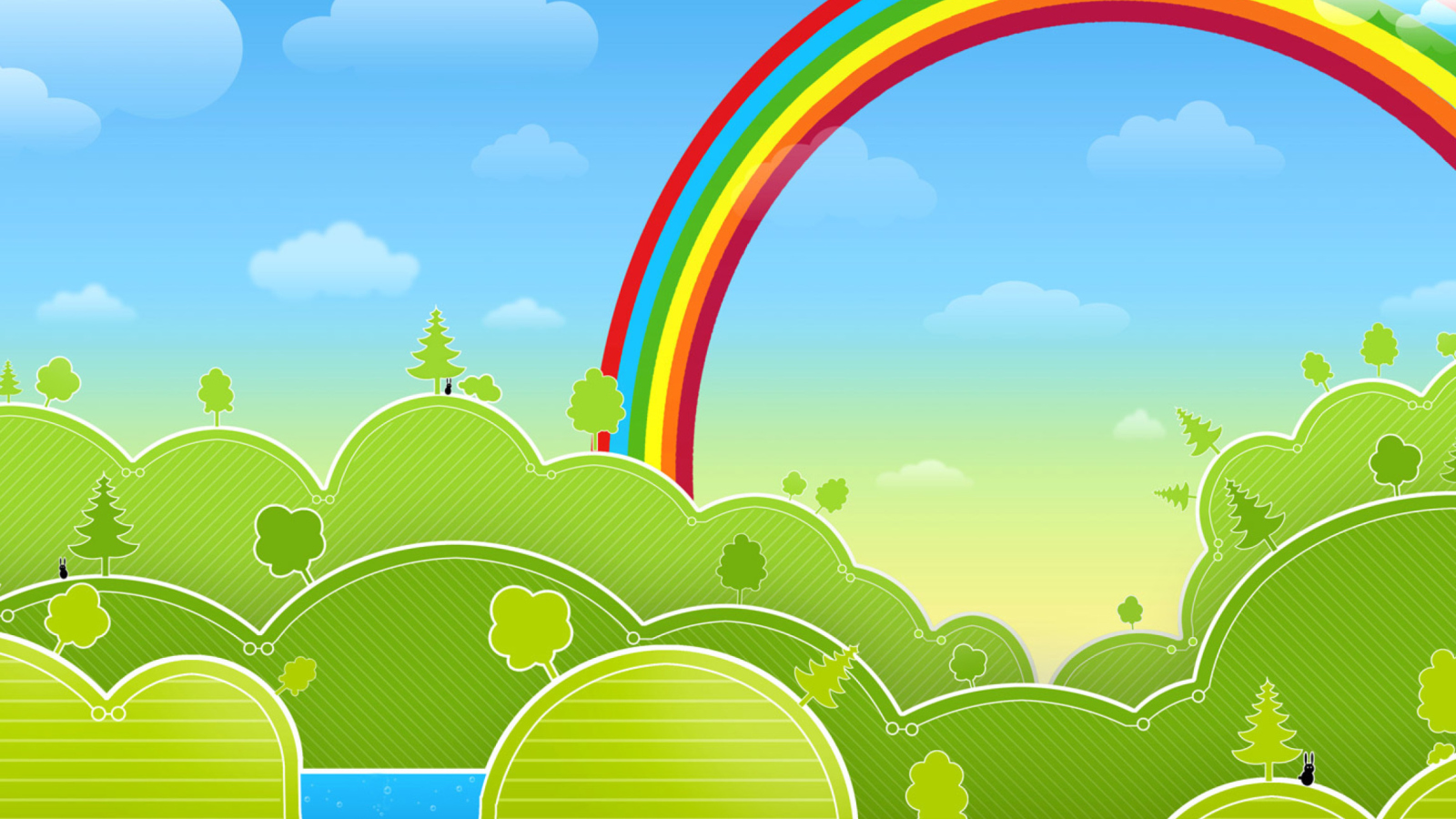 Rainbow And Woods wallpaper 1600x900