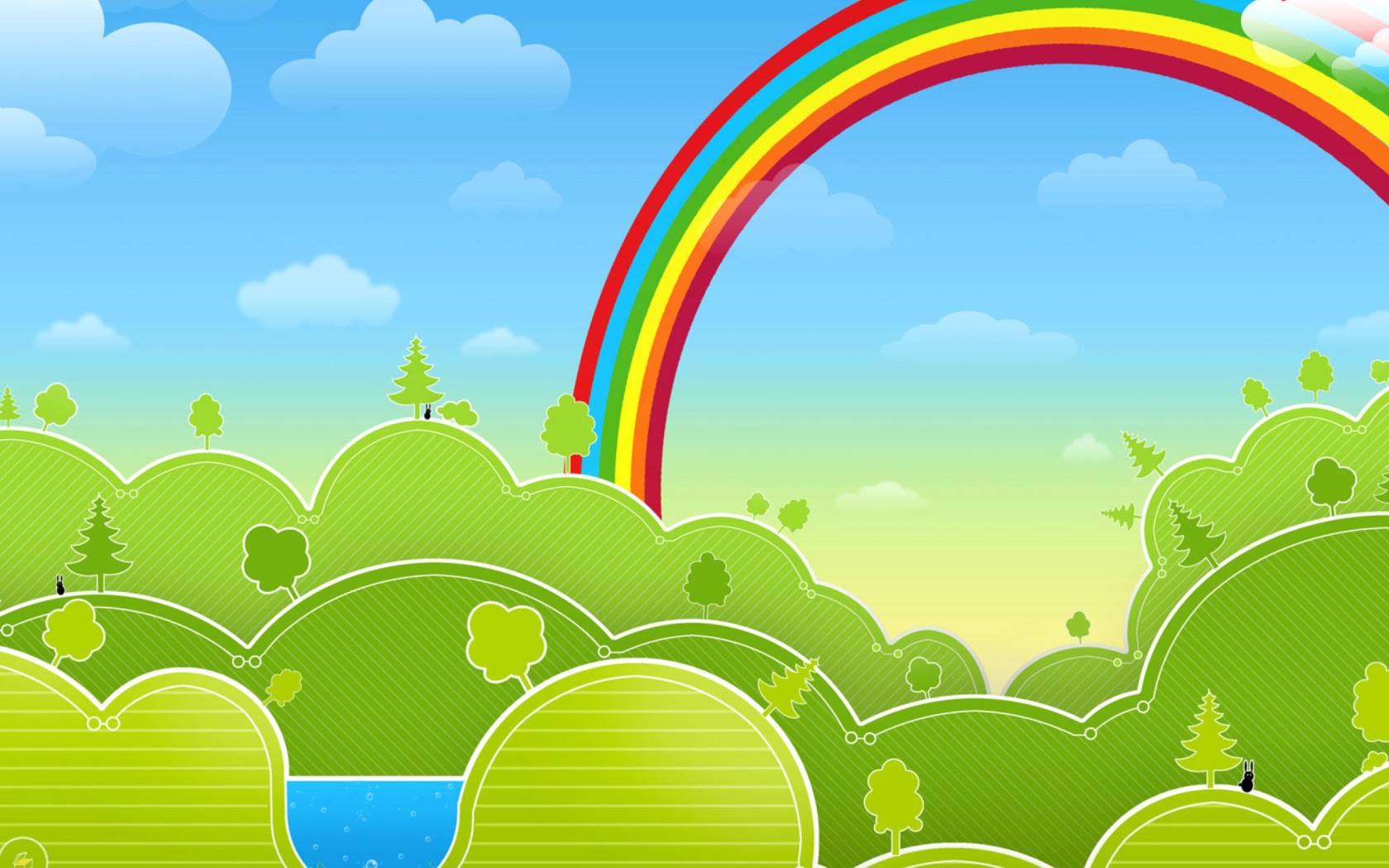 Screenshot №1 pro téma Rainbow And Woods 1680x1050