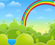 Screenshot №1 pro téma Rainbow And Woods 176x144