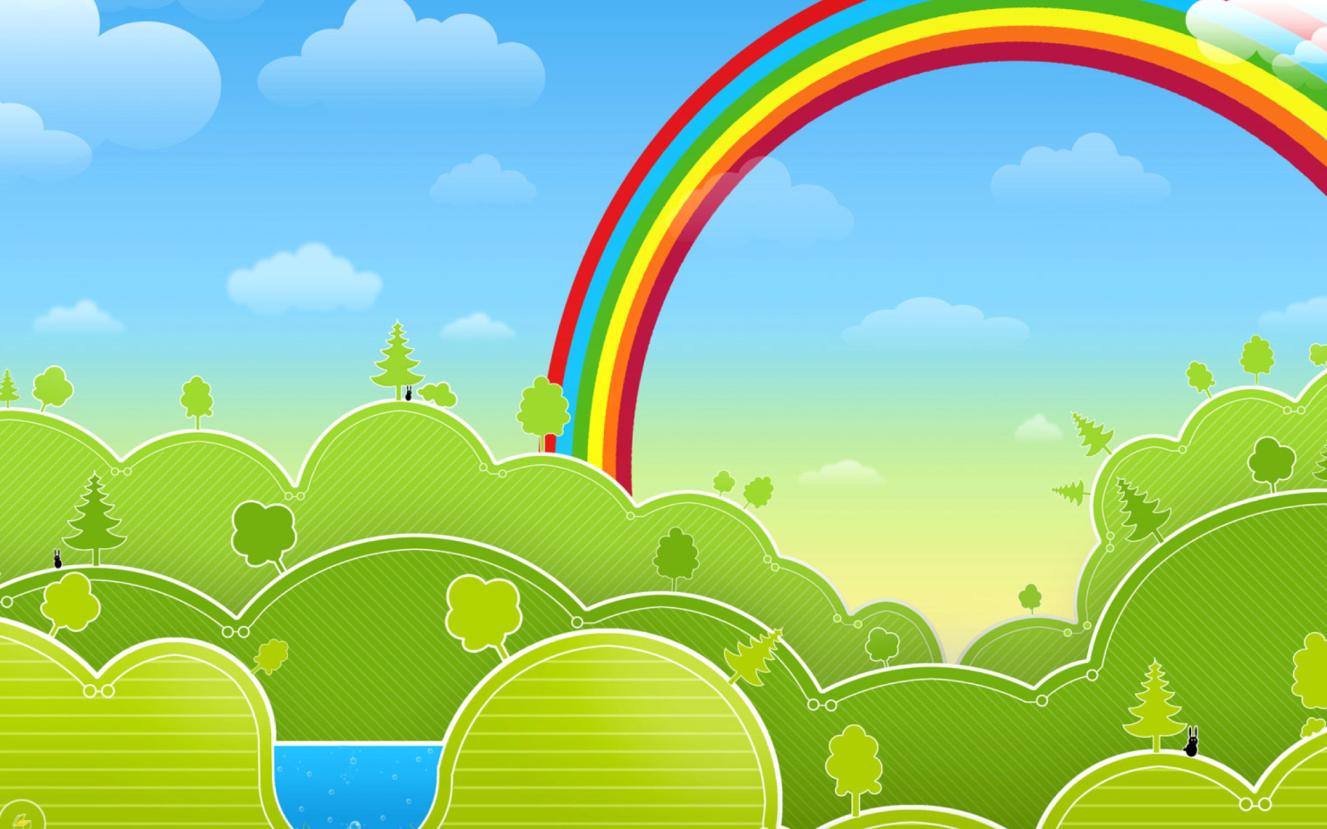 Screenshot №1 pro téma Rainbow And Woods 1920x1200