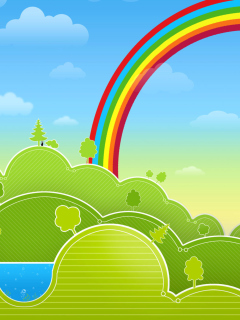 Fondo de pantalla Rainbow And Woods 240x320