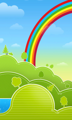 Rainbow And Woods wallpaper 240x400