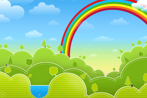 Rainbow And Woods wallpaper 480x320