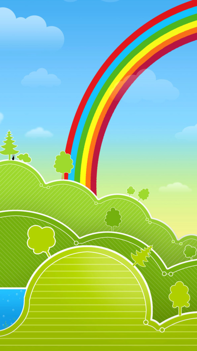 Das Rainbow And Woods Wallpaper 750x1334