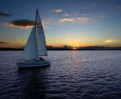 Screenshot №1 pro téma Sailboat At Sunset 176x144