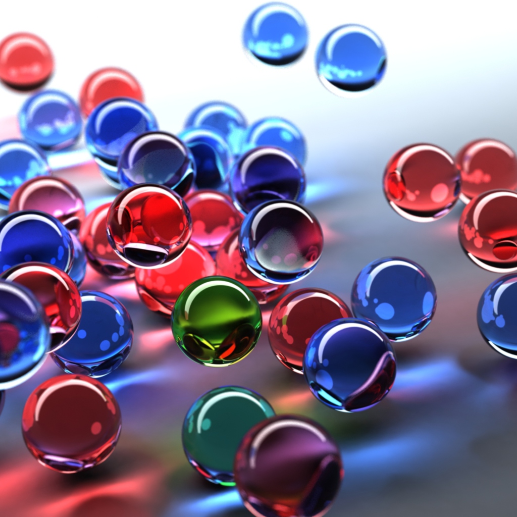 Das 3D Color Bubbles Wallpaper 1024x1024