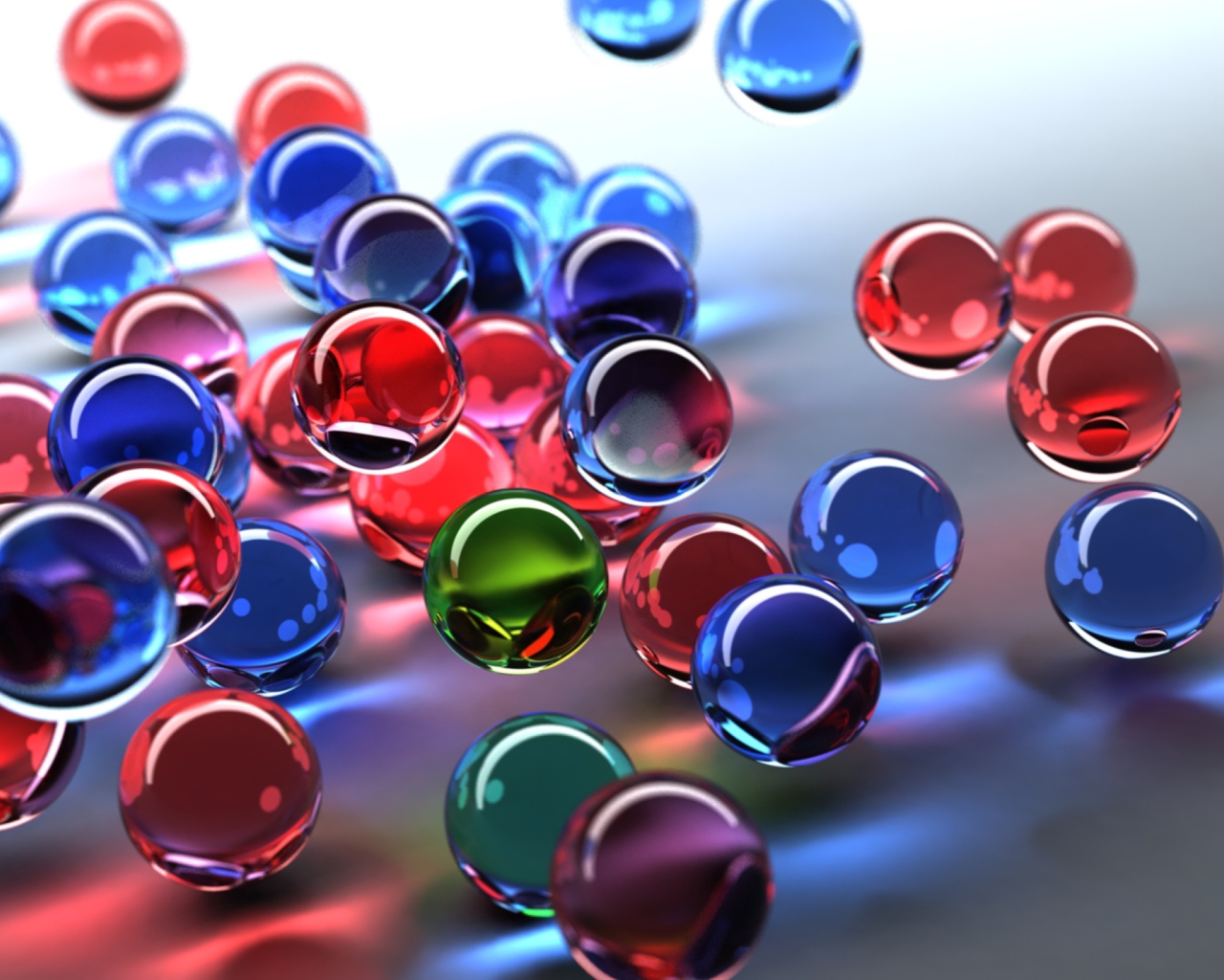 Das 3D Color Bubbles Wallpaper 1280x1024