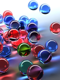 Das 3D Color Bubbles Wallpaper 240x320