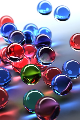 Das 3D Color Bubbles Wallpaper 320x480