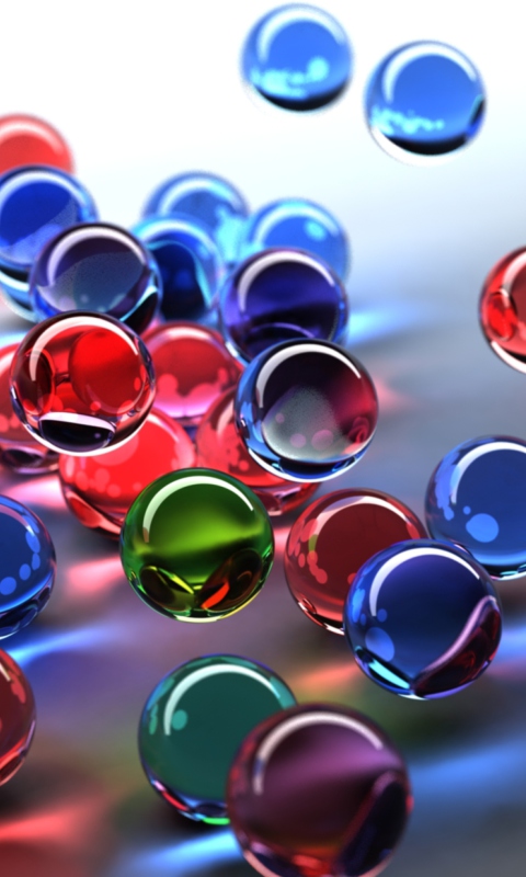 3D Color Bubbles wallpaper 480x800