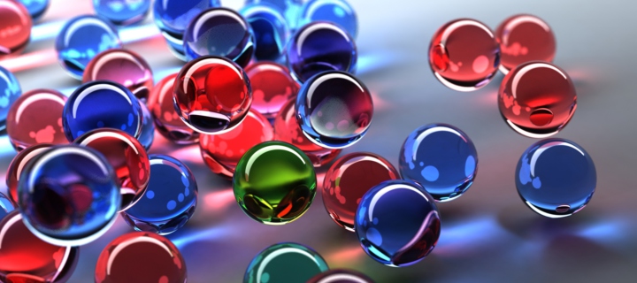 Das 3D Color Bubbles Wallpaper 720x320