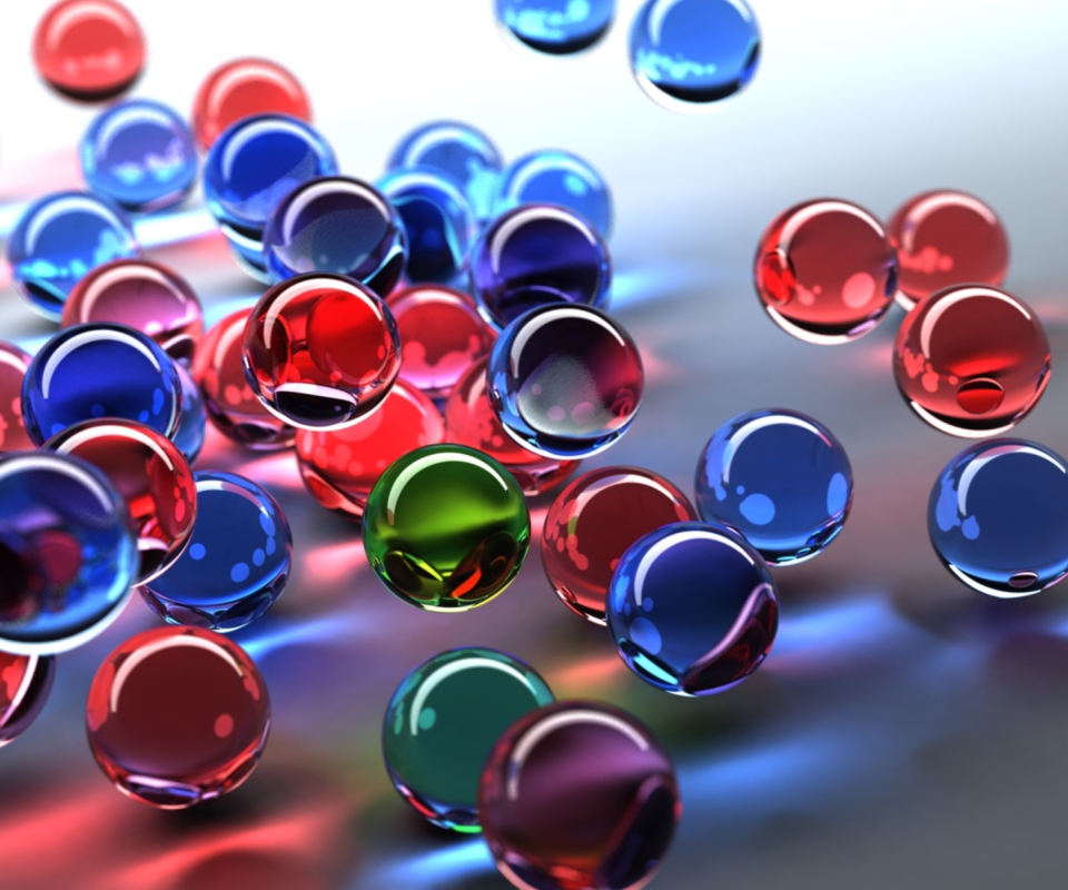 Das 3D Color Bubbles Wallpaper 960x800