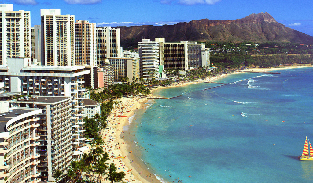 Beach With Skyscrapers screenshot #1 1024x600