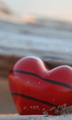Red Heart With Black Stripes screenshot #1 240x400