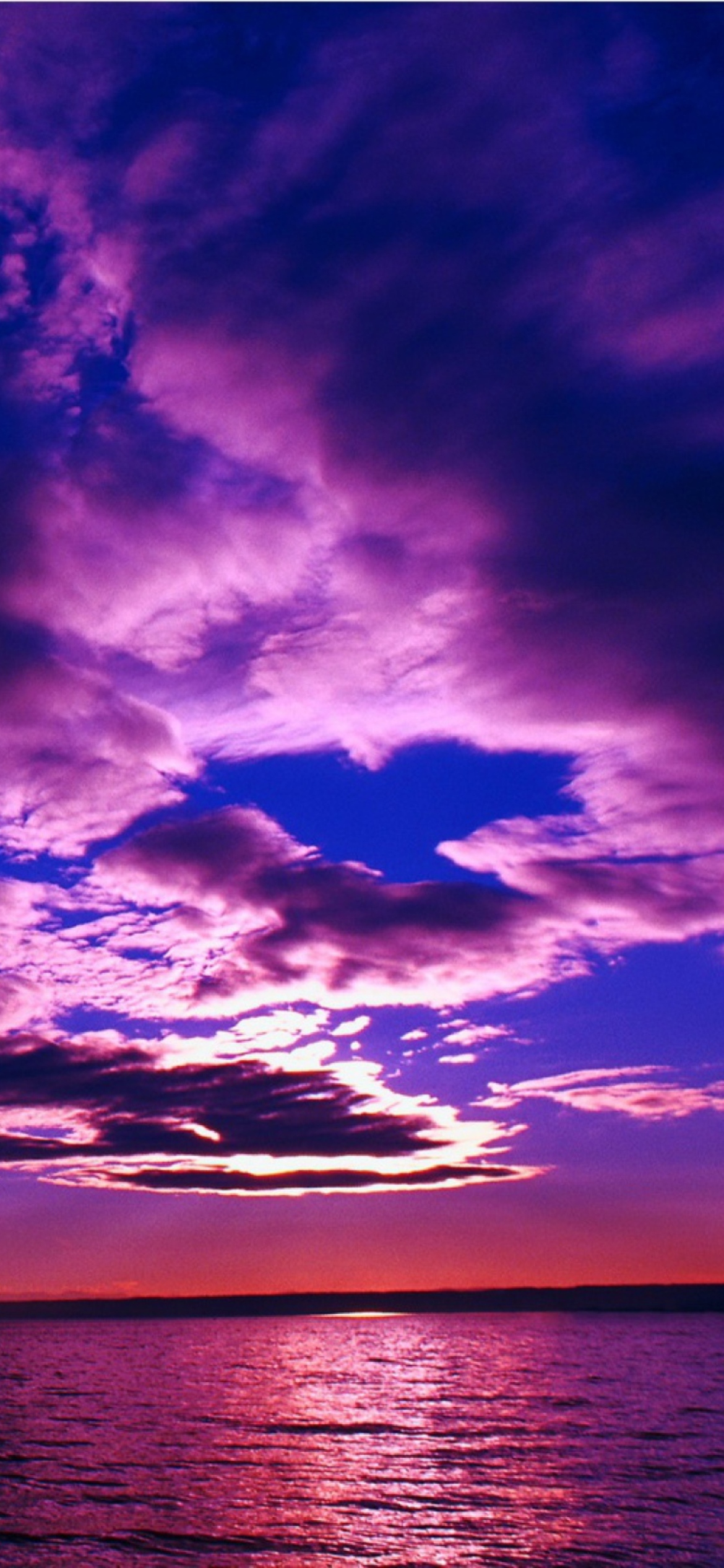 Обои Purple Sunset 1170x2532