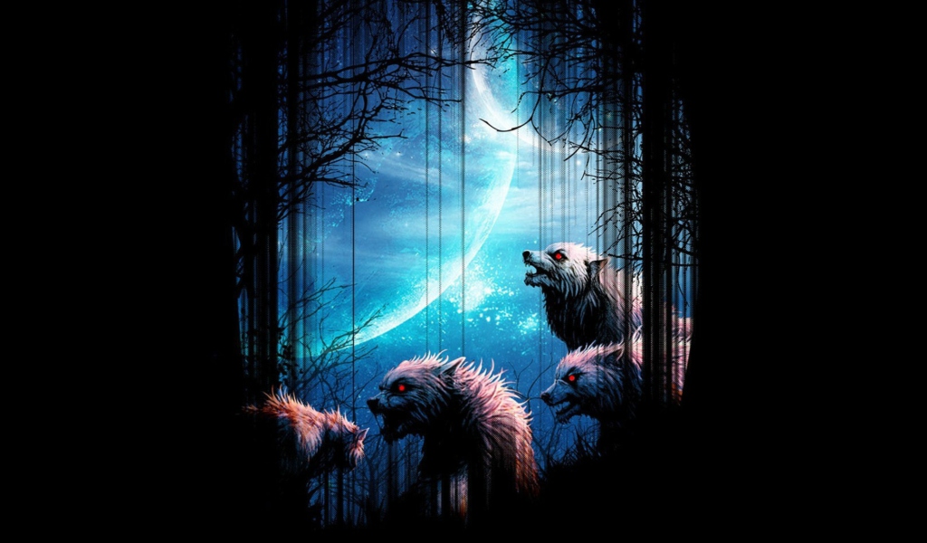 Wolverines At Night wallpaper 1024x600