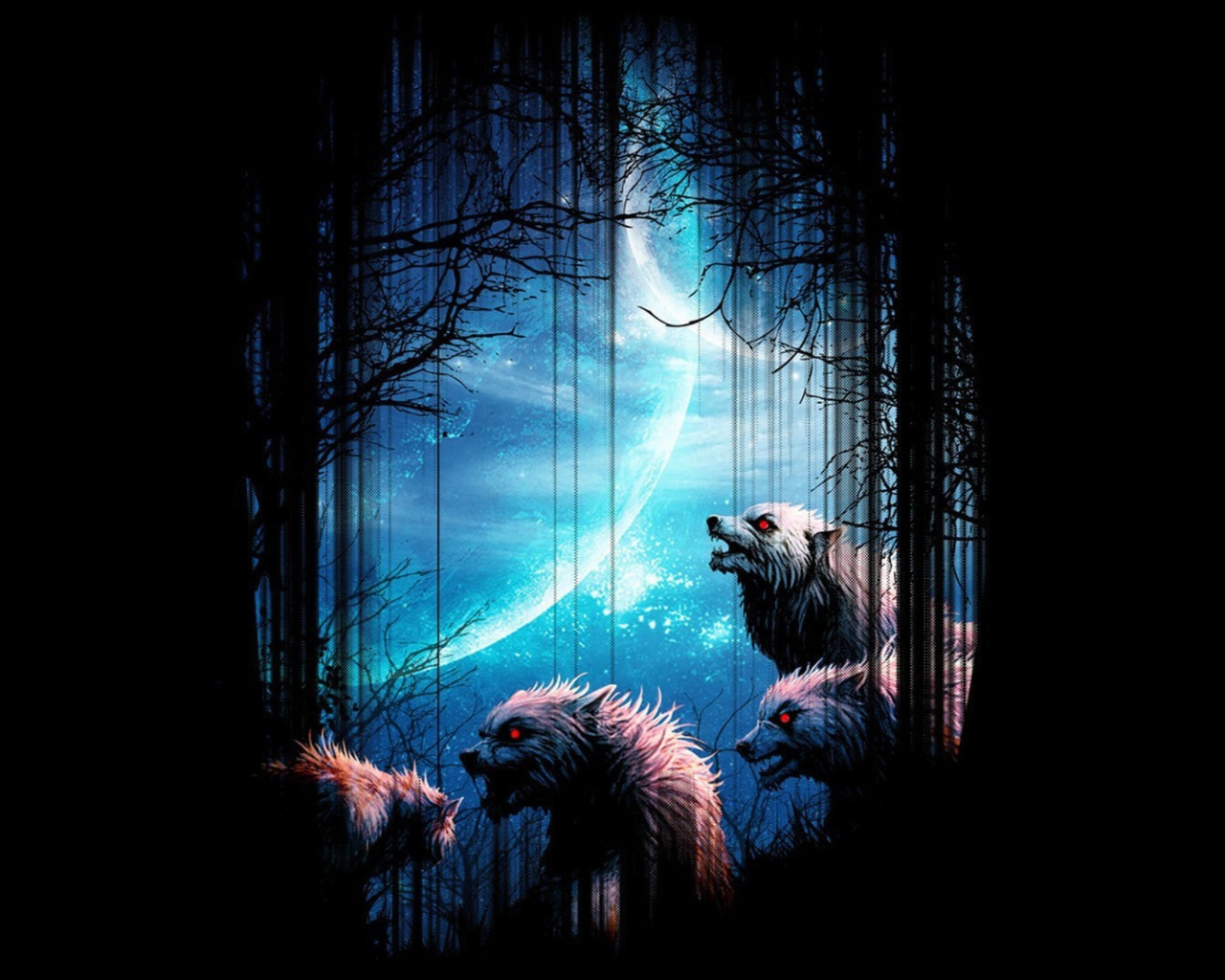 Обои Wolverines At Night 1280x1024