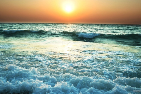 Sunset And Sea wallpaper 480x320