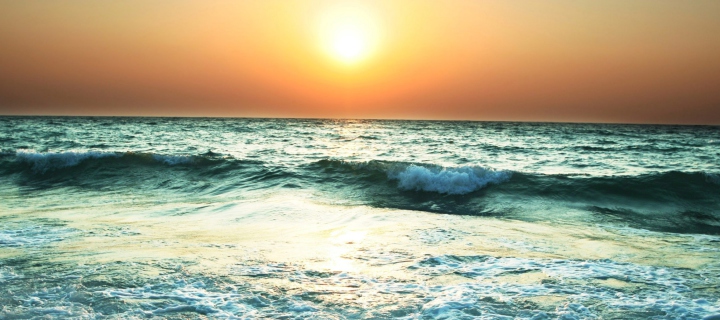 Das Sunset And Sea Wallpaper 720x320