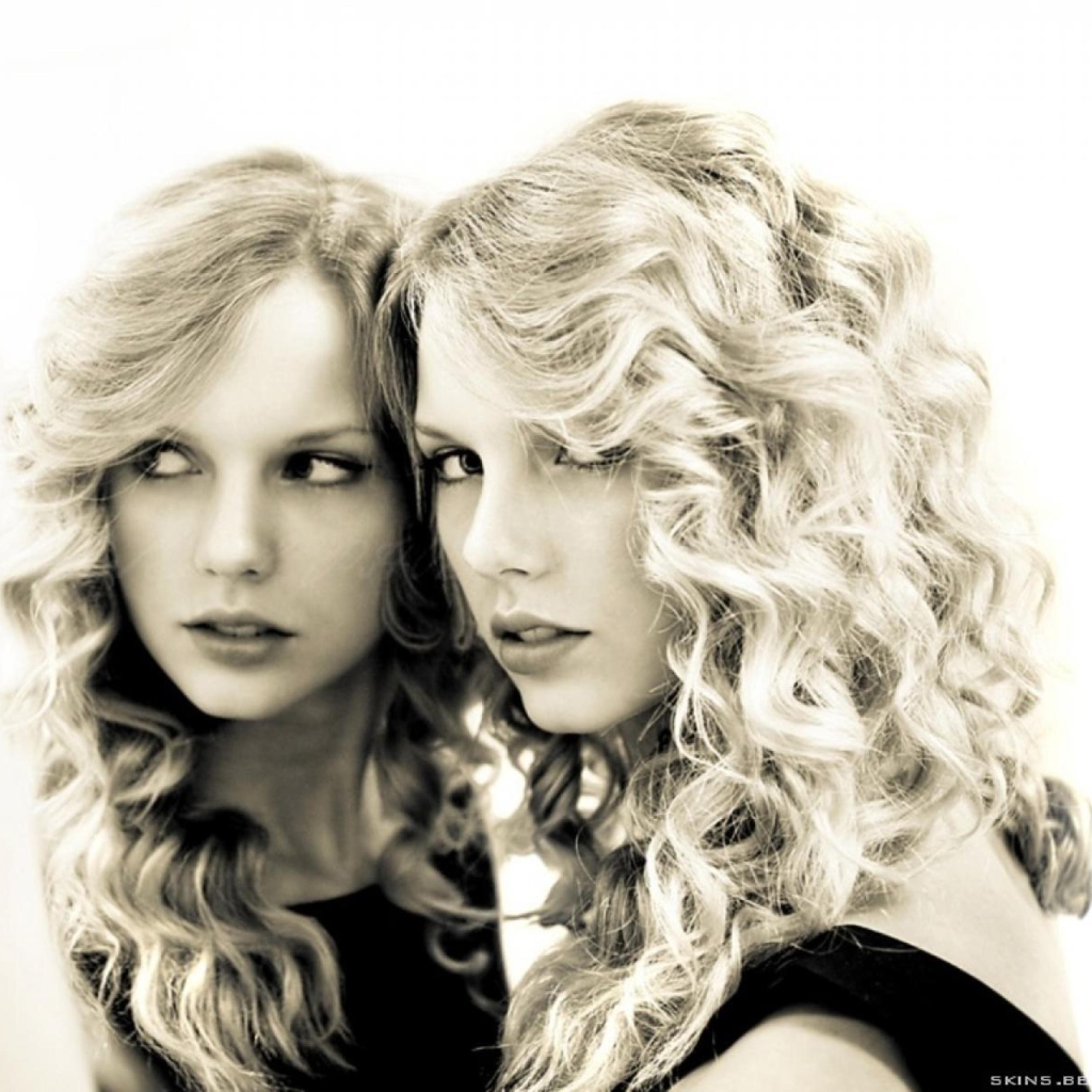 Обои Taylor Swift Black And White 1024x1024