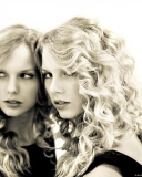 Fondo de pantalla Taylor Swift Black And White 128x160