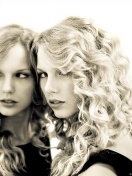 Taylor Swift Black And White screenshot #1 132x176