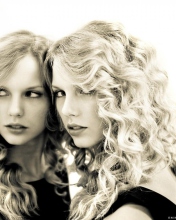 Обои Taylor Swift Black And White 176x220