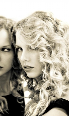 Taylor Swift Black And White screenshot #1 240x400