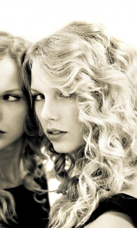 Fondo de pantalla Taylor Swift Black And White 480x800