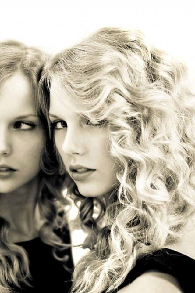 Das Taylor Swift Black And White Wallpaper 640x960