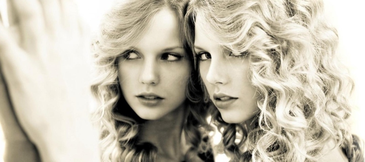 Sfondi Taylor Swift Black And White 720x320