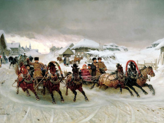 Fondo de pantalla Pyotr Nikolayevich Gruzinsky, Maslenitsa 320x240