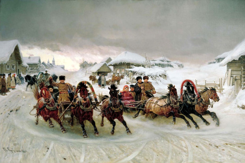 Das Pyotr Nikolayevich Gruzinsky, Maslenitsa Wallpaper 480x320