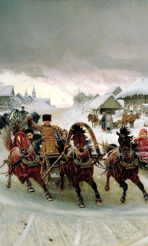 Fondo de pantalla Pyotr Nikolayevich Gruzinsky, Maslenitsa 480x800