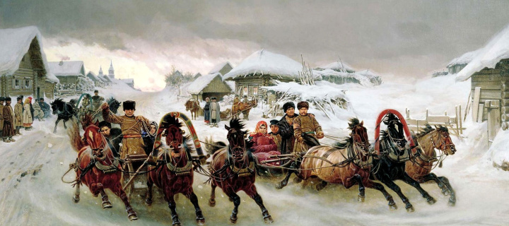 Das Pyotr Nikolayevich Gruzinsky, Maslenitsa Wallpaper 720x320