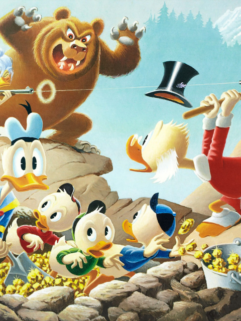 Sfondi DuckTales, Scrooge McDuck, Huey, Dewey, and Louie 480x640