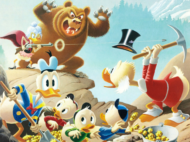 DuckTales, Scrooge McDuck, Huey, Dewey, and Louie wallpaper 640x480
