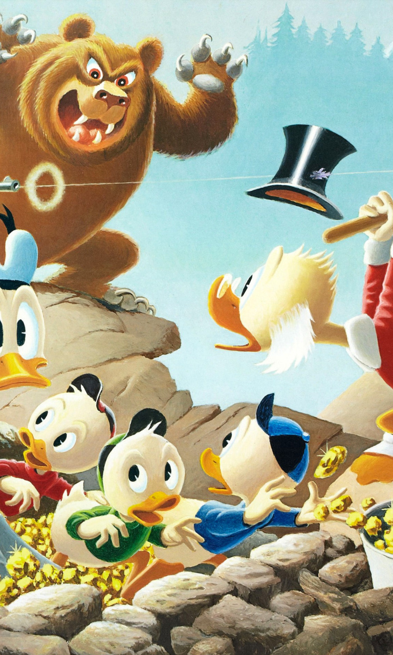 Fondo de pantalla DuckTales, Scrooge McDuck, Huey, Dewey, and Louie 768x1280