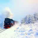 Das Winter Train Ride Wallpaper 128x128
