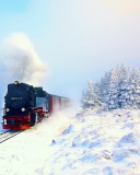 Fondo de pantalla Winter Train Ride 128x160